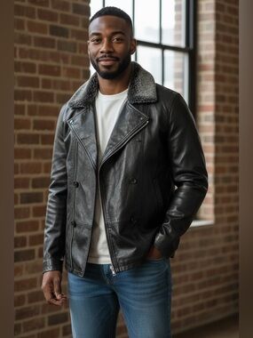 21 Men Faux fur Collar Jacket